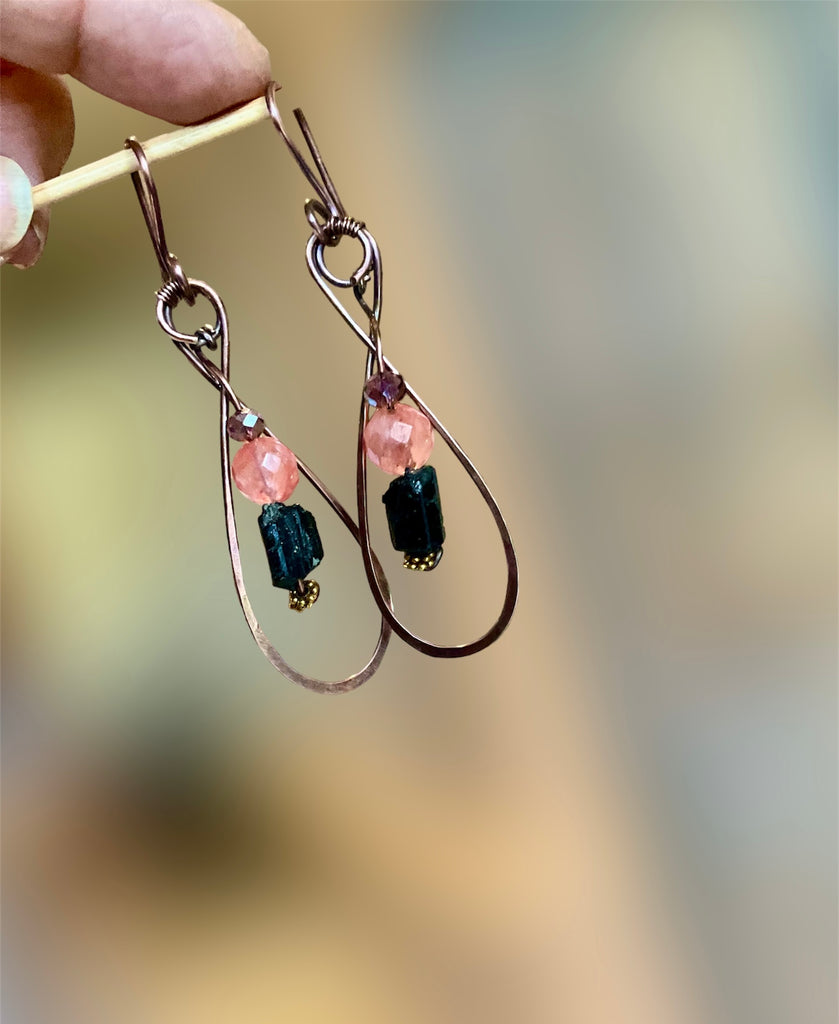 Handmade Tourmaline Earrings - Connie’s Crystals 