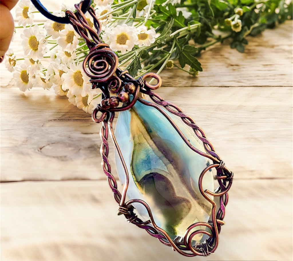 Druzy Geode Agate Large Wire Wrapped Pendant - Connie’s Crystals 