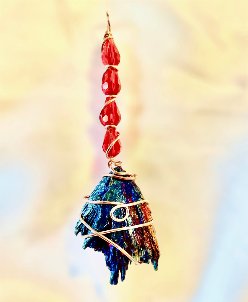 Black Kyanite Titanium Aura Witches Broomstick - Connie’s Crystals 