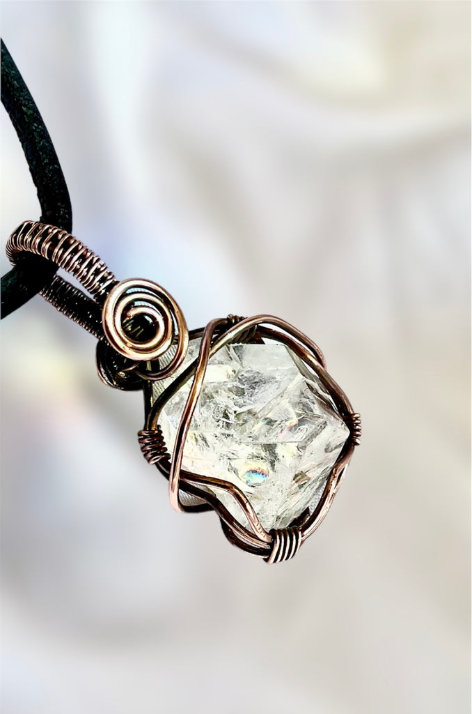 Apophyllite Pyramid Wire Wrapped Pendant - Connie’s Crystals 