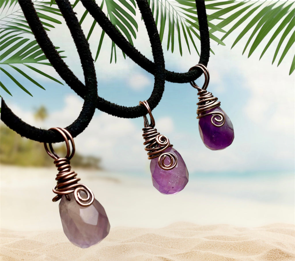 Amethyst Faceted Wire Wrapped Pendant - Connie’s Crystals 