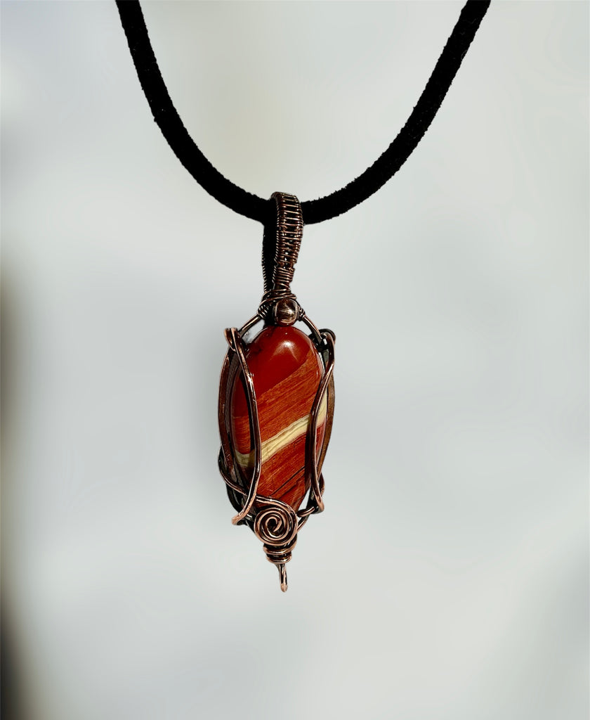 Red Jasper Wire Wrapped Pendant - Connie’s Crystals 