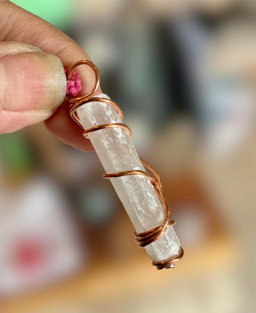 Selenite Wire Wrapped Point - Connie’s Crystals 