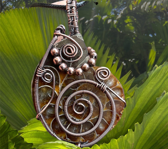Ammonite Fossil Wire Wrapped Pendant - Connie’s Crystals 