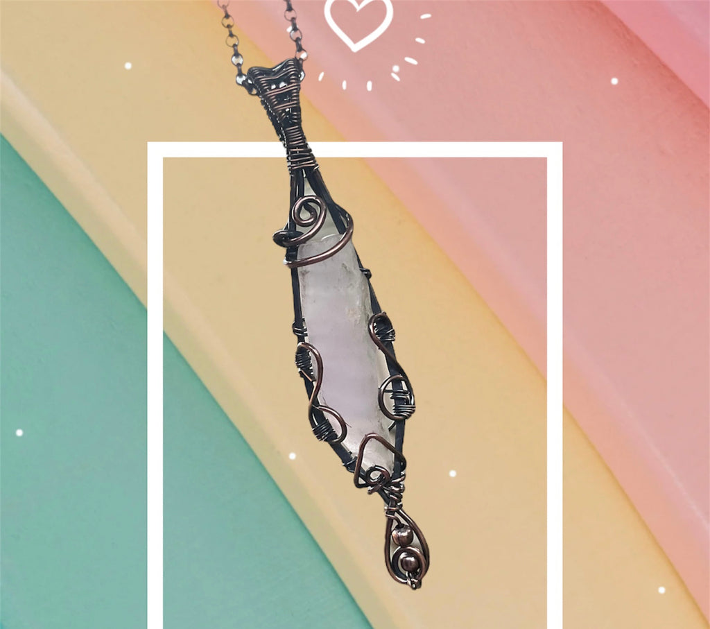 Pink Kunzite Wire Wrapped Pendant - Connie’s Crystals 