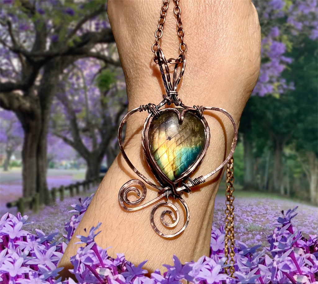 Labradorite Wire Wrapped Pendant - Connie’s Crystals 