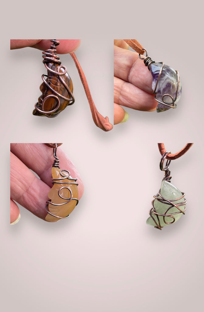 Carved Gemstone Crescent Moons - Connie’s Crystals 