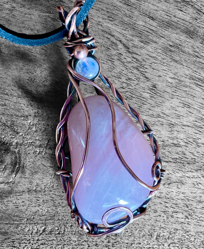 Rose Quartz Wire Wrapped Pendant - Connie’s Crystals 