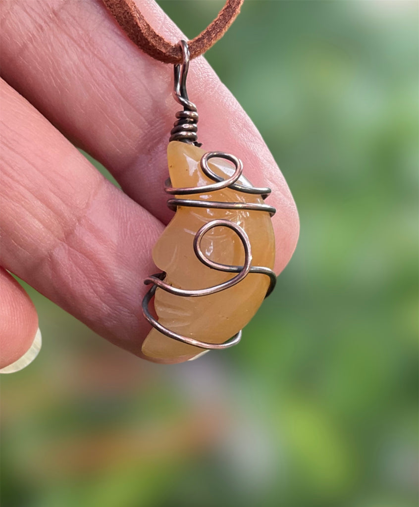 Carved Gemstone Crescent Moons - Connie’s Crystals 