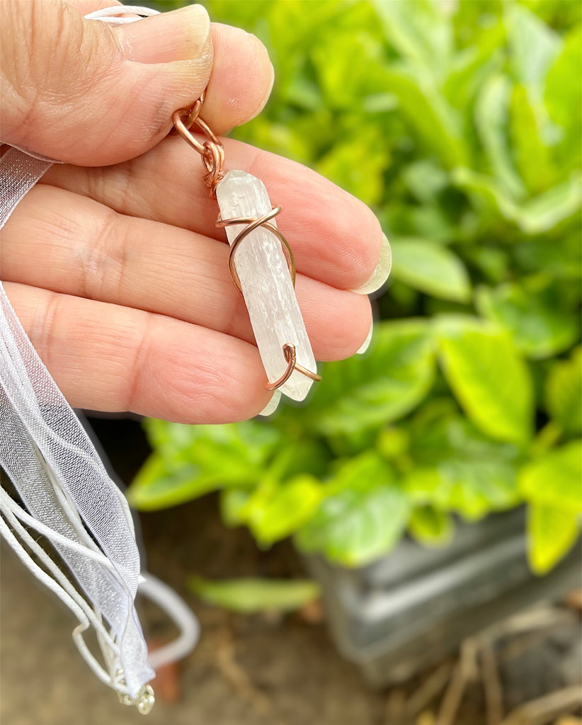 Selenite Wire Wrapped Point - Connie’s Crystals 