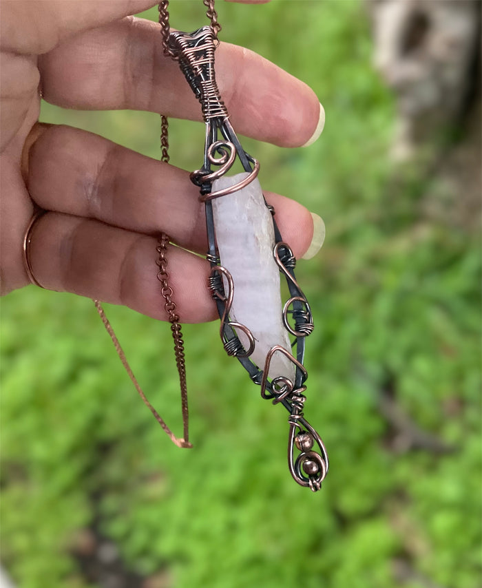 Pink Kunzite Wire Wrapped Pendant - Connie’s Crystals 
