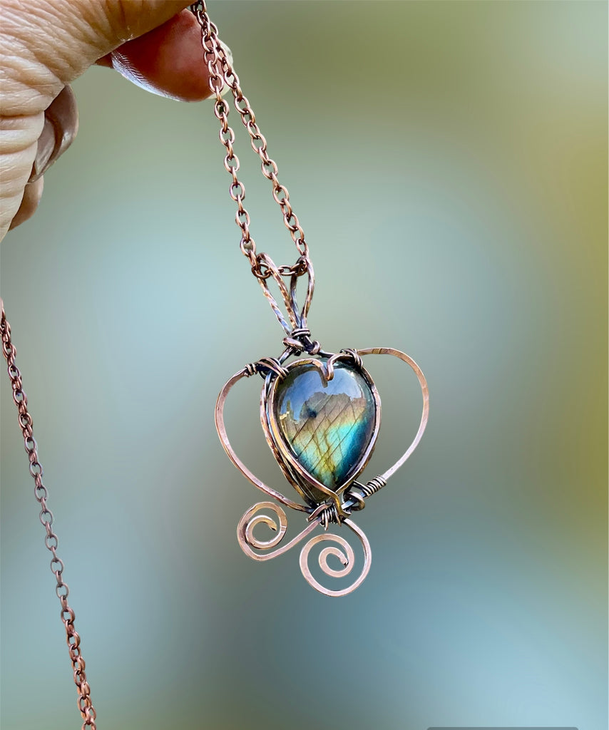 Labradorite Wire Wrapped Pendant - Connie’s Crystals 