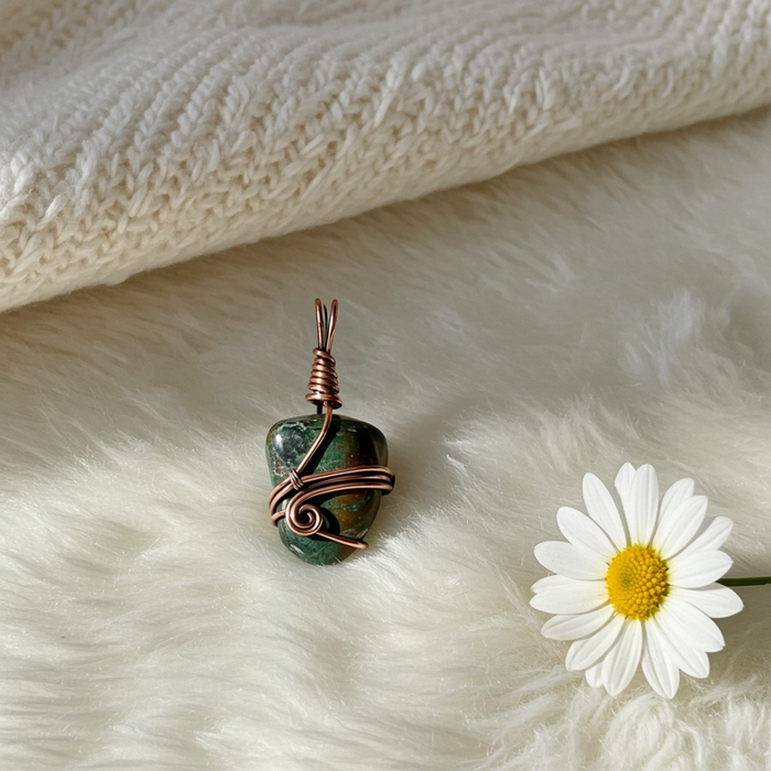 Chrysocolla Wire Wrapped Pendant - Connie’s Crystals 