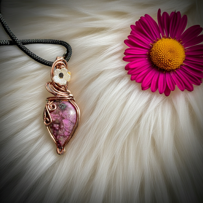 Cobalt Calcite Wire Wrapped Pendant