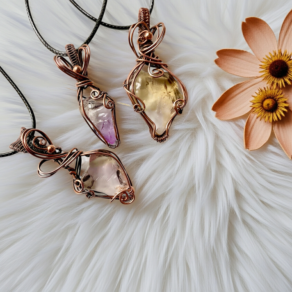 Ametrine Wire Wrapped Pendants - Connie’s Crystals 