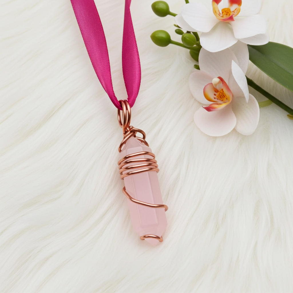 Rose Quartz Wire Wrapped Point - Connie’s Crystals 