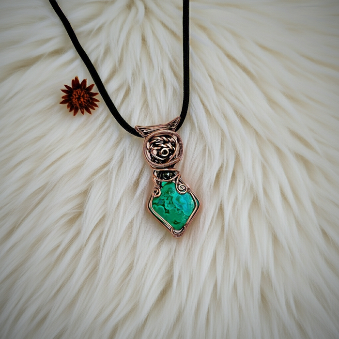 Chrysocolla in Malachite Pendant - Connie’s Crystals 