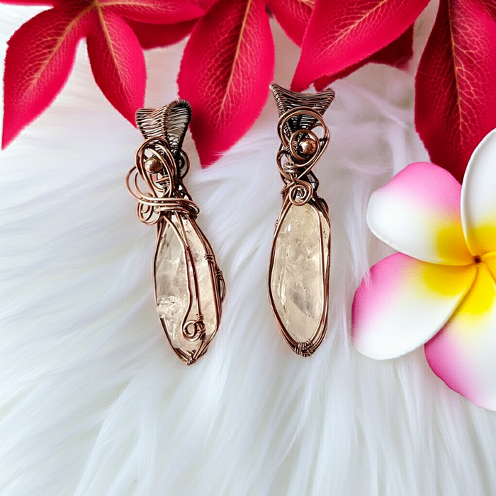 Danburite Wire Wrapped Pendants - Connie’s Crystals 