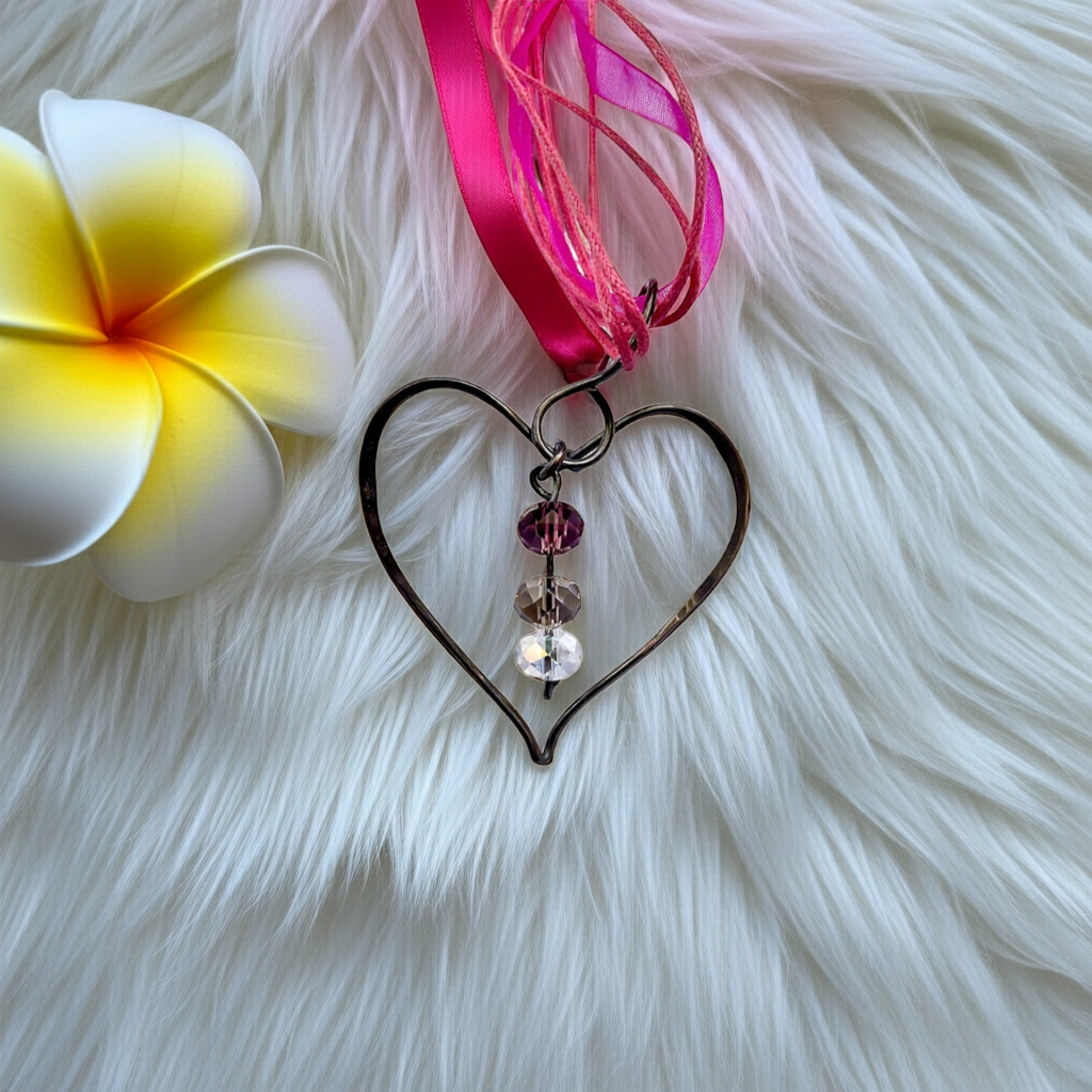Copper Crystal Heart Pendant SunCatcher - Connie’s Crystals 