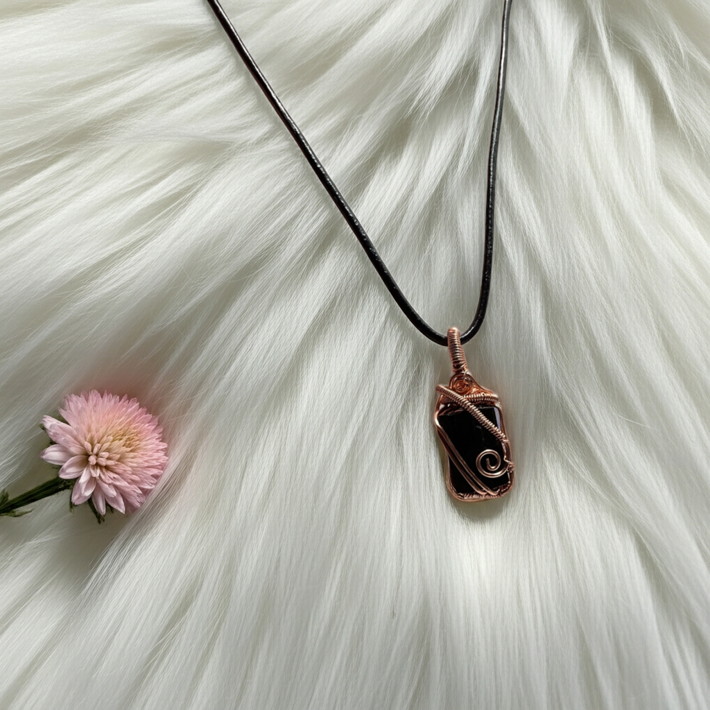 Black Tourmaline Wire Wrapped Pendant