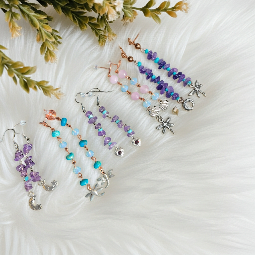Gemstone Dangle Earrings - Connie’s Crystals 