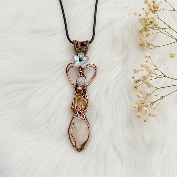 Peach Topaz with Citrine and Moonstone Accents - Connie’s Crystals 