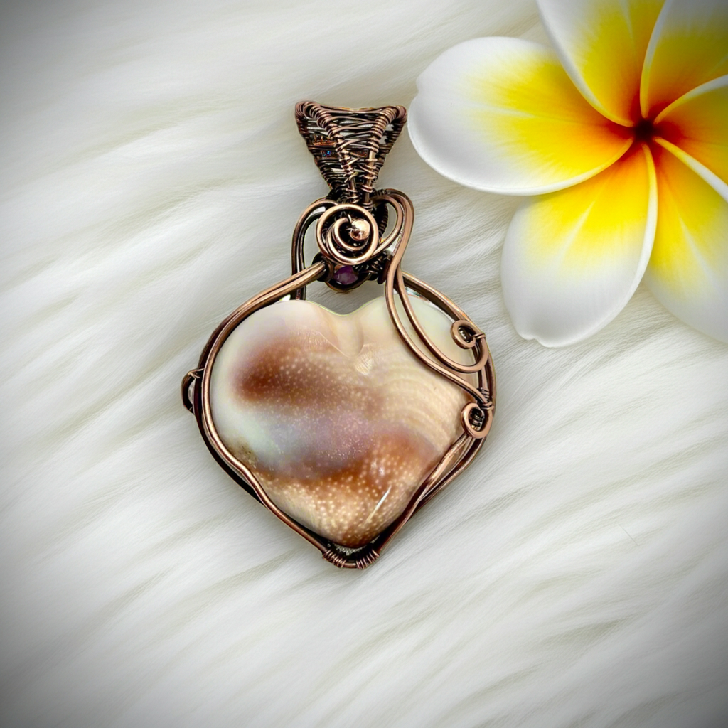 Shiva Eye Shell Wire Wrapped Pendant