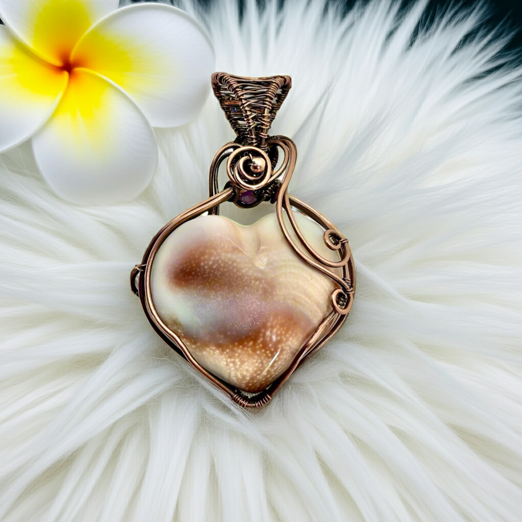Shiva Eye Shell Wire Wrapped Pendant