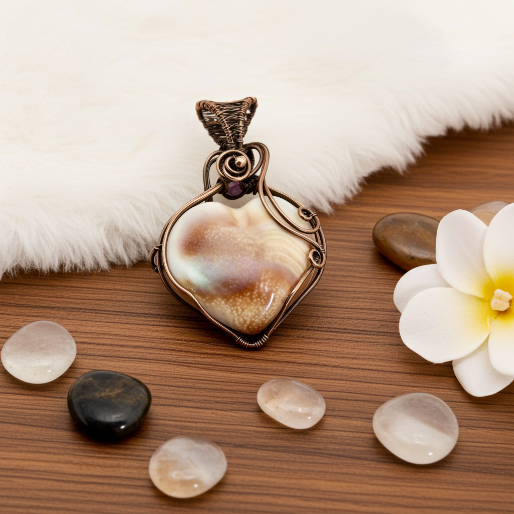 Shiva Eye Shell Wire Wrapped Pendant