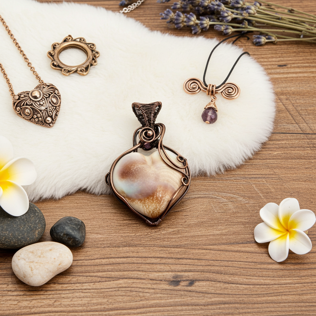 Shiva Eye Shell Wire Wrapped Pendant