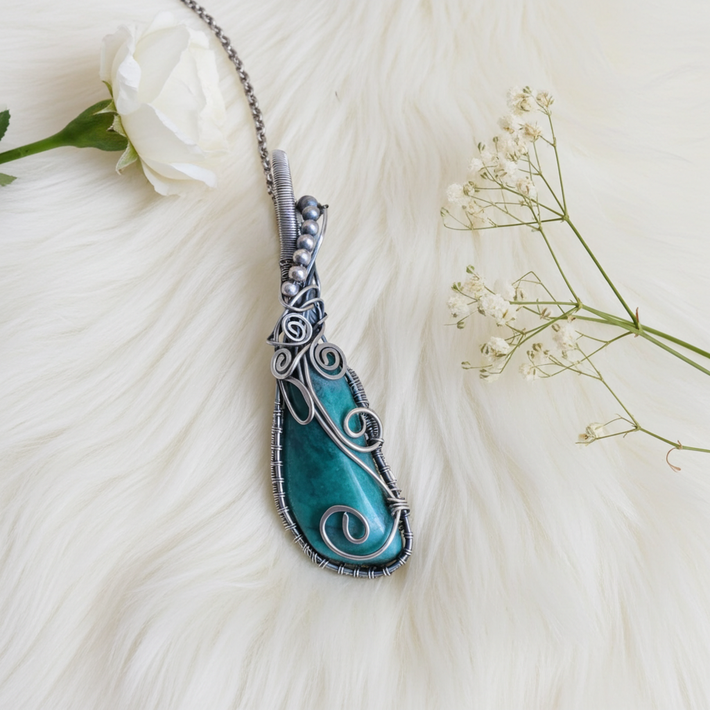 Aventurine Wire Wrapped Pendant - Connie’s Crystals 