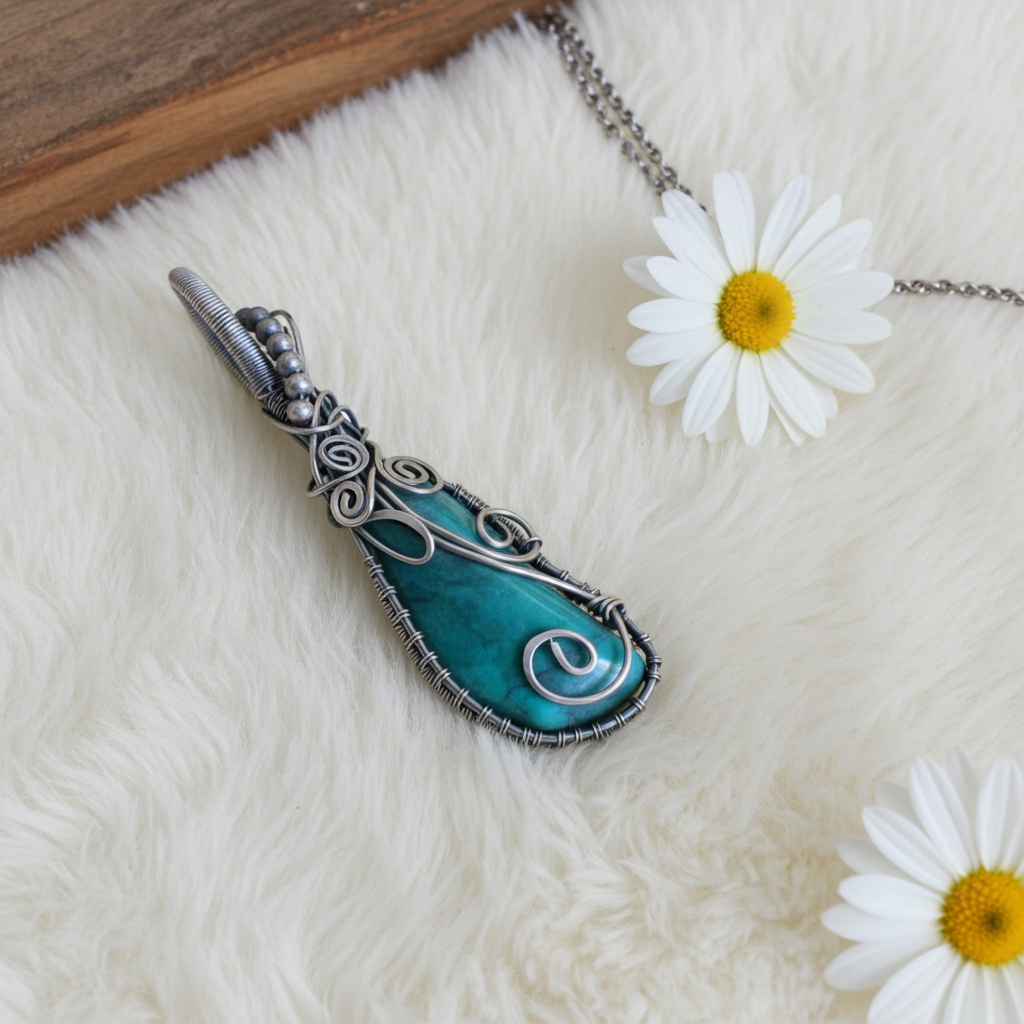 Aventurine Wire Wrapped Pendant - Connie’s Crystals 