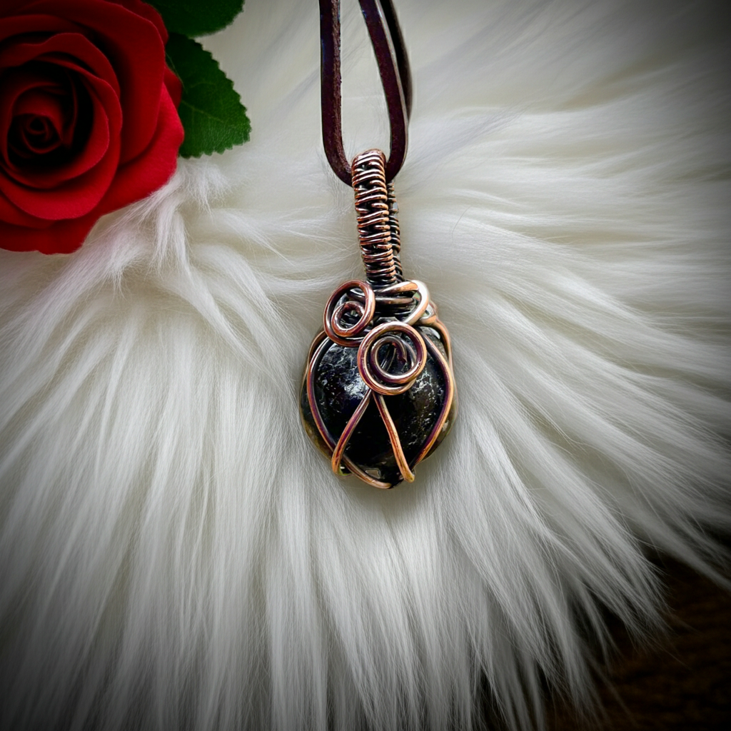 Apache Tears Wire Wrapped Pendant - Connie’s Crystals 