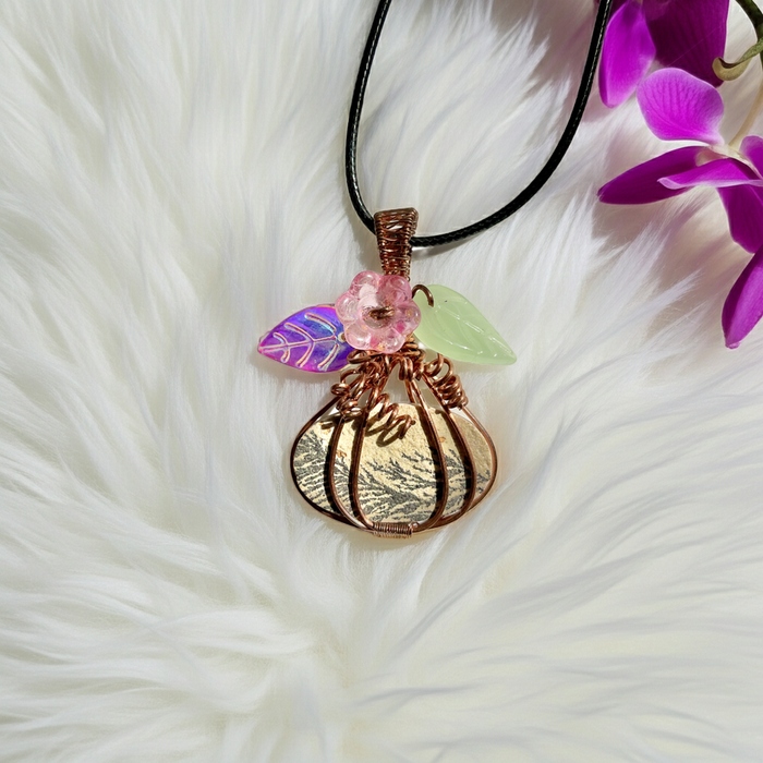 Psilomelane Dendrite Pumpkin Pendant - Connie’s Crystals 