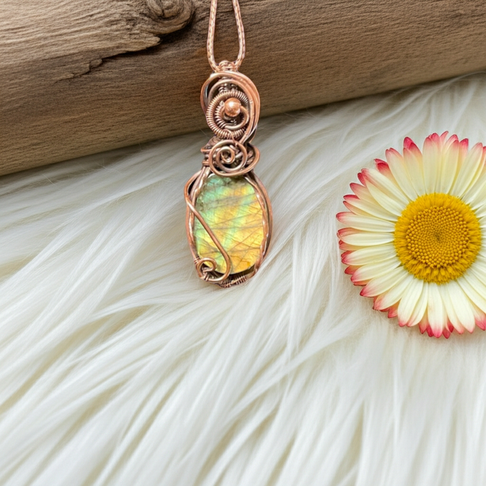 Labradorite Wire Wrapped Pendant - Connie’s Crystals 