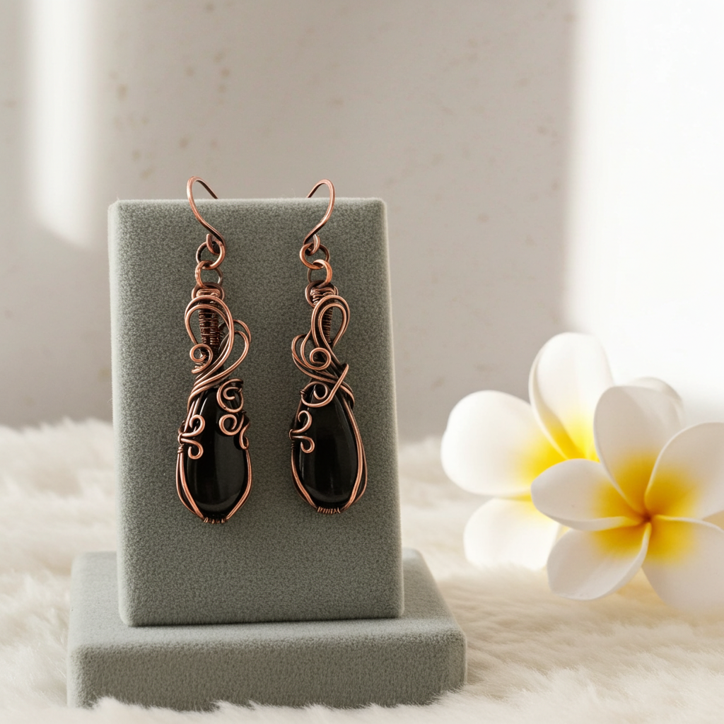 Purpurite Wire Wrapped Earrings - Connie’s Crystals 