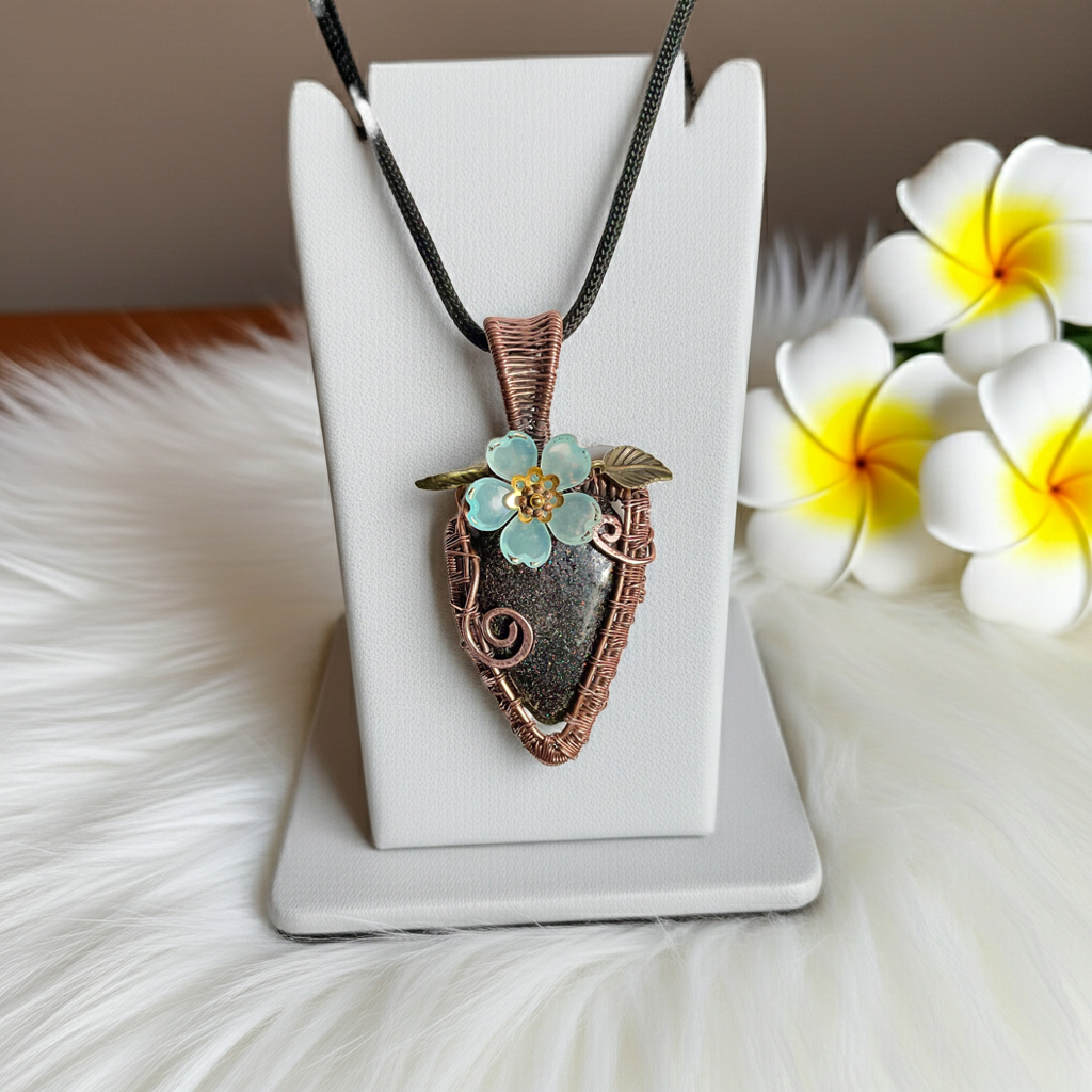 Fairy Opal Copper Wire-Wrapped Pendant 🧚✨ - Connie’s Crystals 
