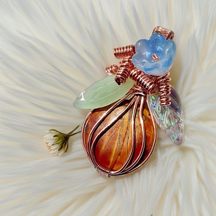 Picasso Jasper Pumpkin Pendant