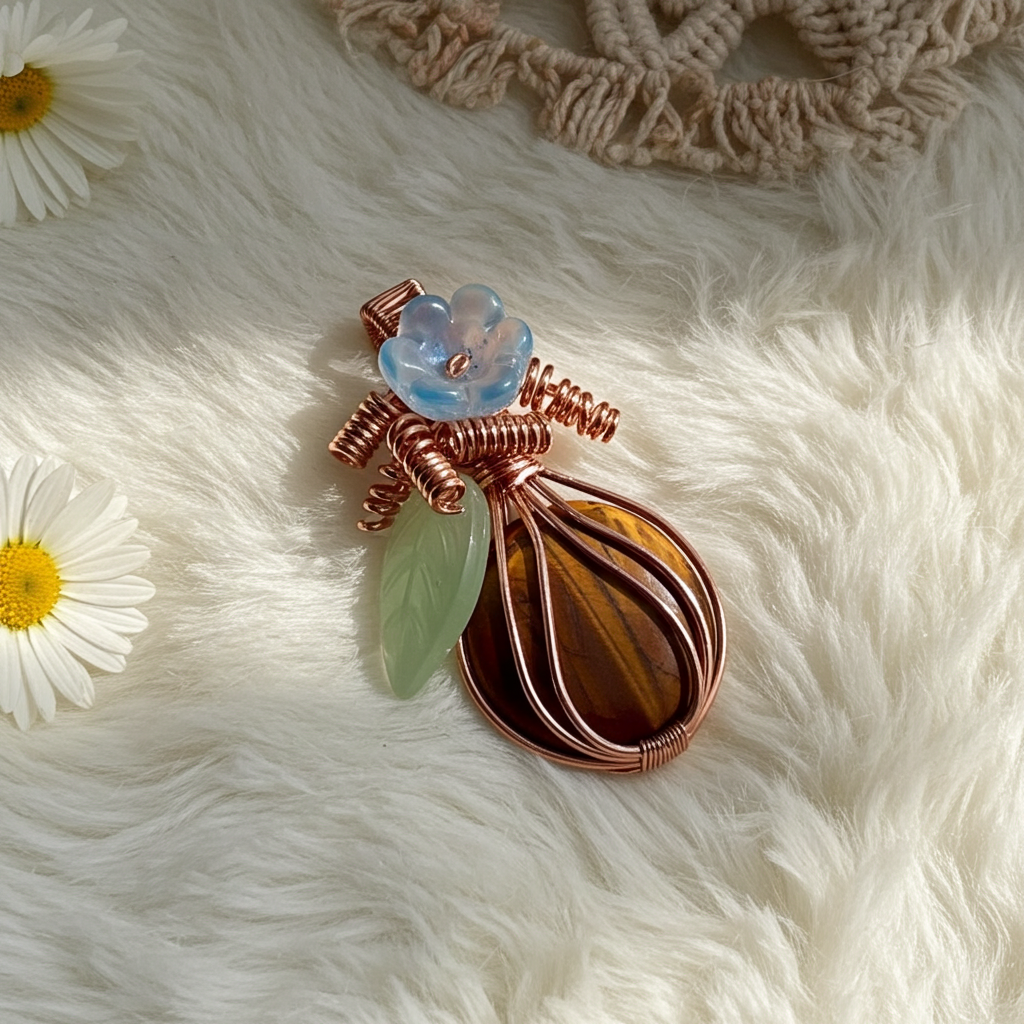 Picasso Jasper Pumpkin Pendant