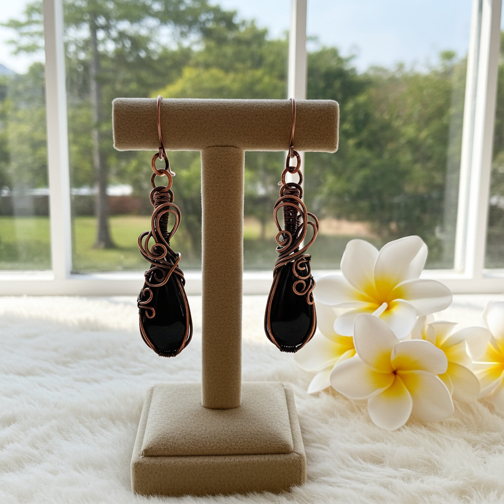 Purpurite Wire Wrapped Earrings - Connie’s Crystals 