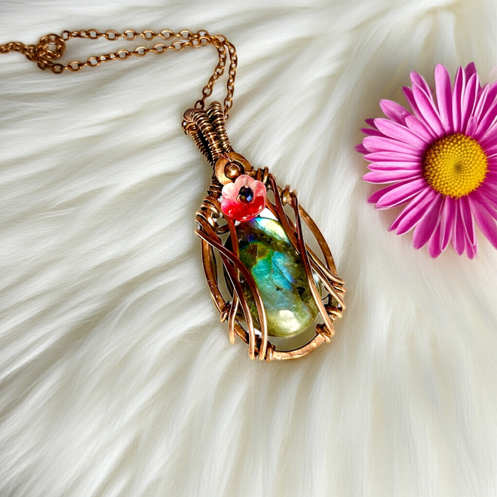 Labradorite Wire Wrapped Pendant - Connie’s Crystals 