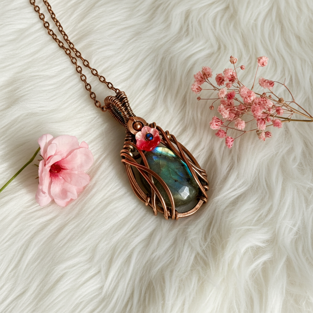 Labradorite Wire Wrapped Pendant - Connie’s Crystals 