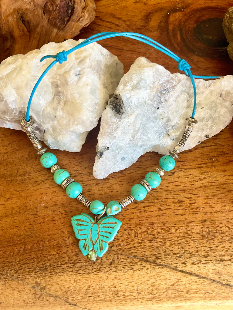 Howlite Turquoise Anklet - Connie’s Crystals 