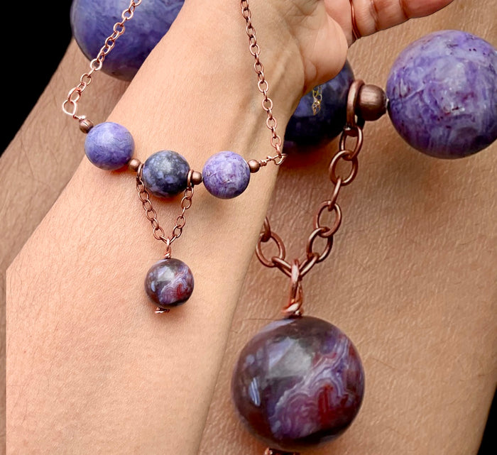 Purple Crazy Lace Agate Necklace - Connie’s Crystals 