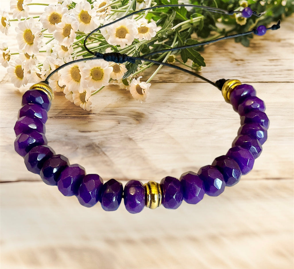 Amethyst Beaded Bracelet - Connie’s Crystals 