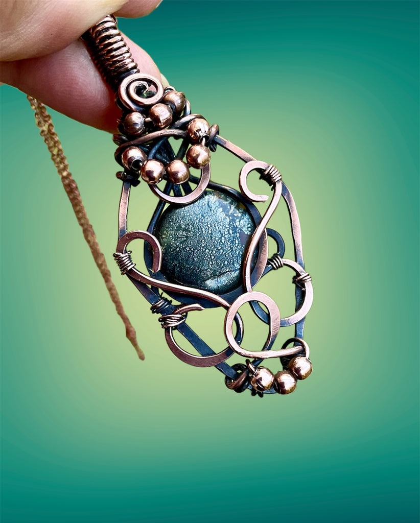 Marcasite Wire Wrapped Pendant - Connie’s Crystals 