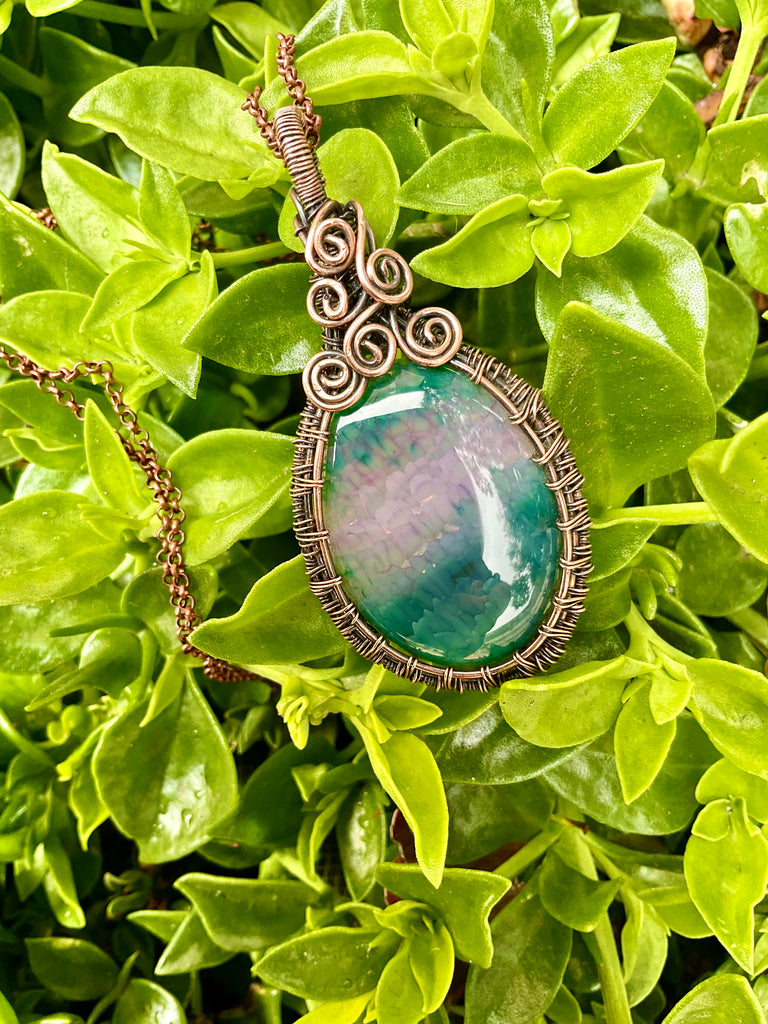 Dragon Vein Agate Wire Wrapped Pendant - Connie’s Crystals 