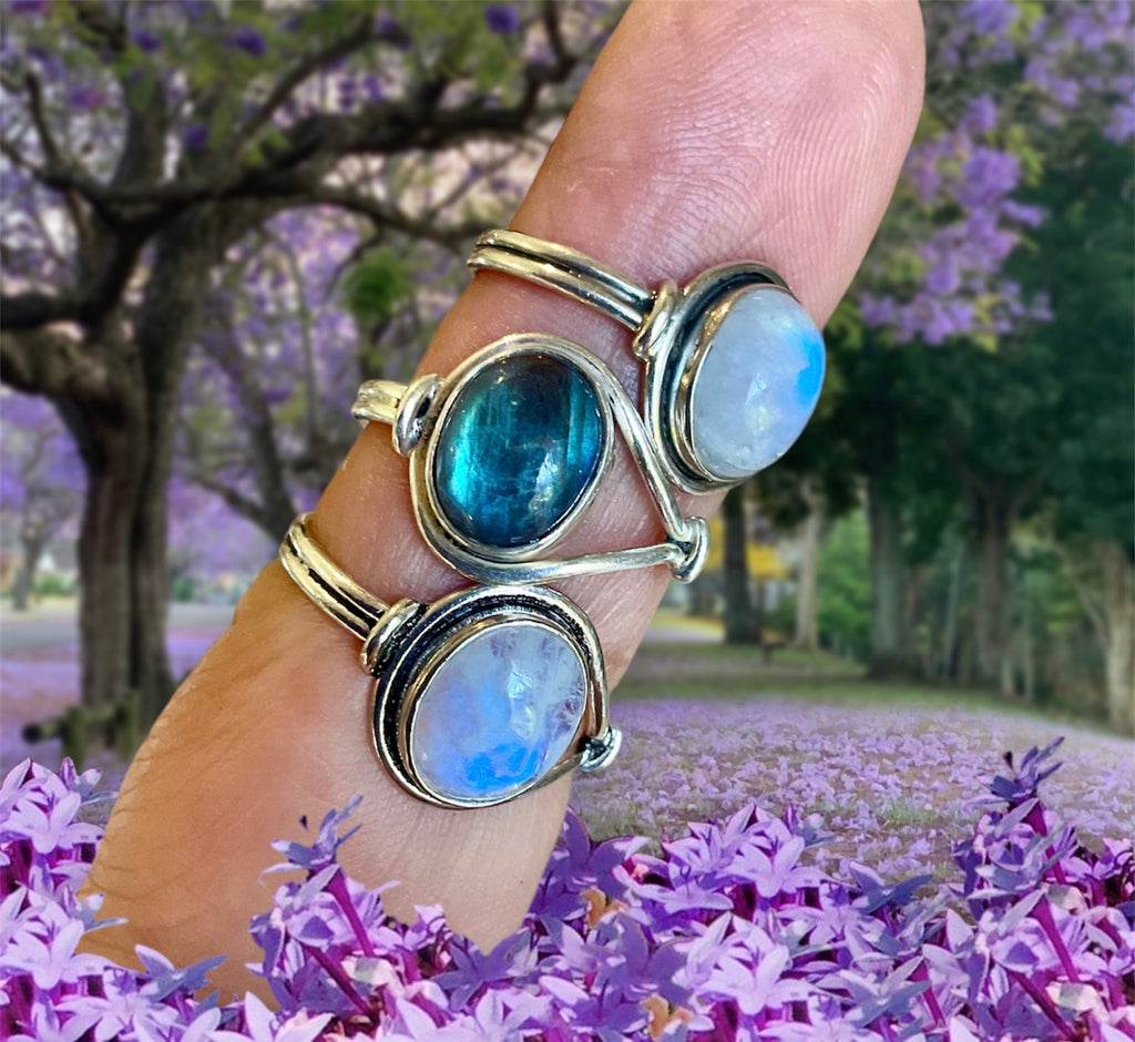 Sterling Silver Gemstone Rings - Connie’s Crystals 