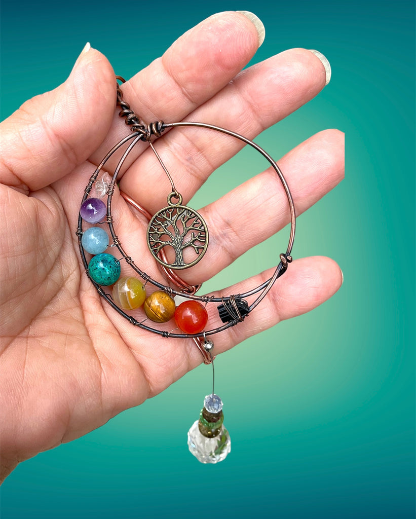 Chakra Moon Suncatcher - Connie’s Crystals 