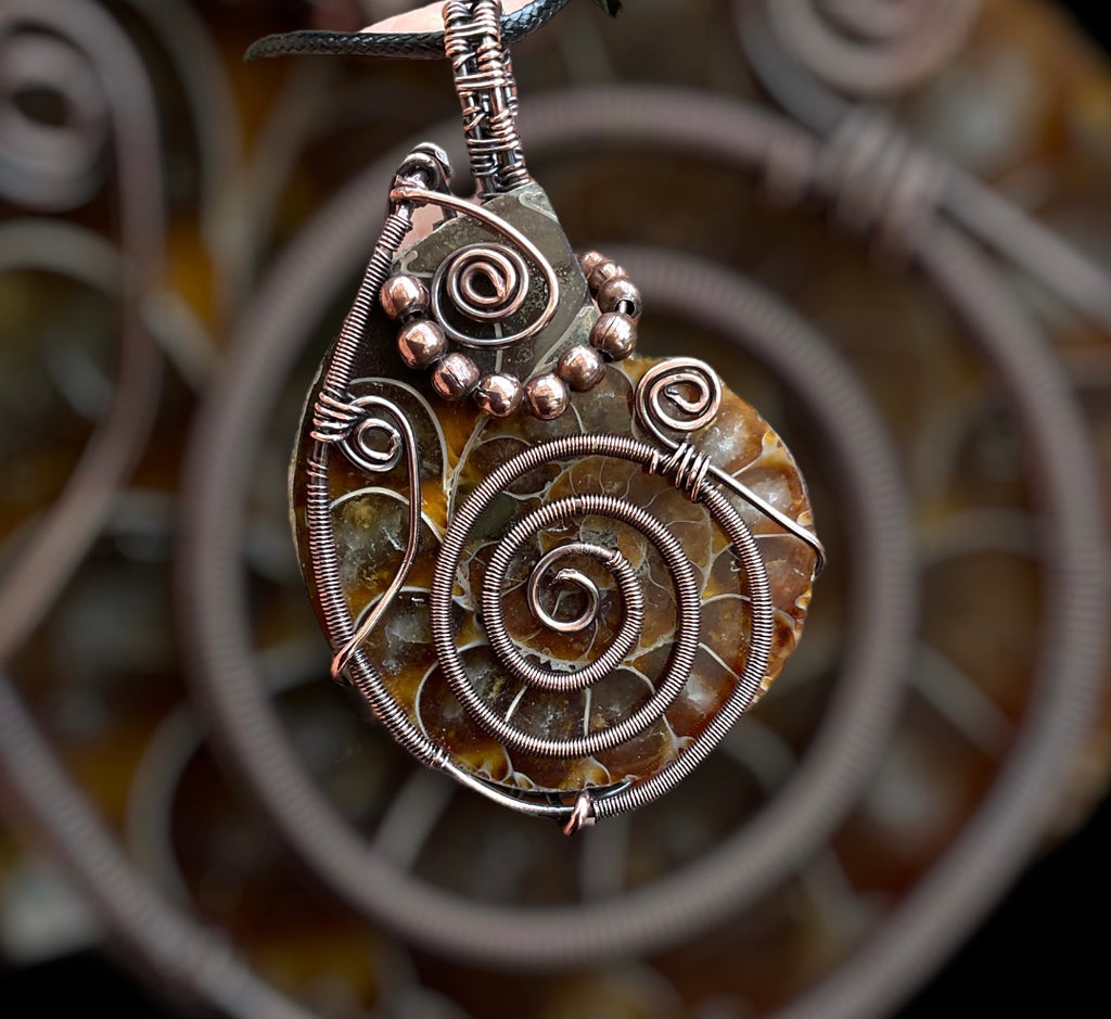 Ammonite Fossil Wire Wrapped Pendant - Connie’s Crystals 